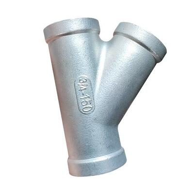 Precision Casting Stainless Steel 304 316 Y-Shaped Threaded 45 Degree Tee