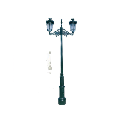 Antique Dual Arm Cast Iron Light Pole Aganist Wind Pressure Of 160Km/H